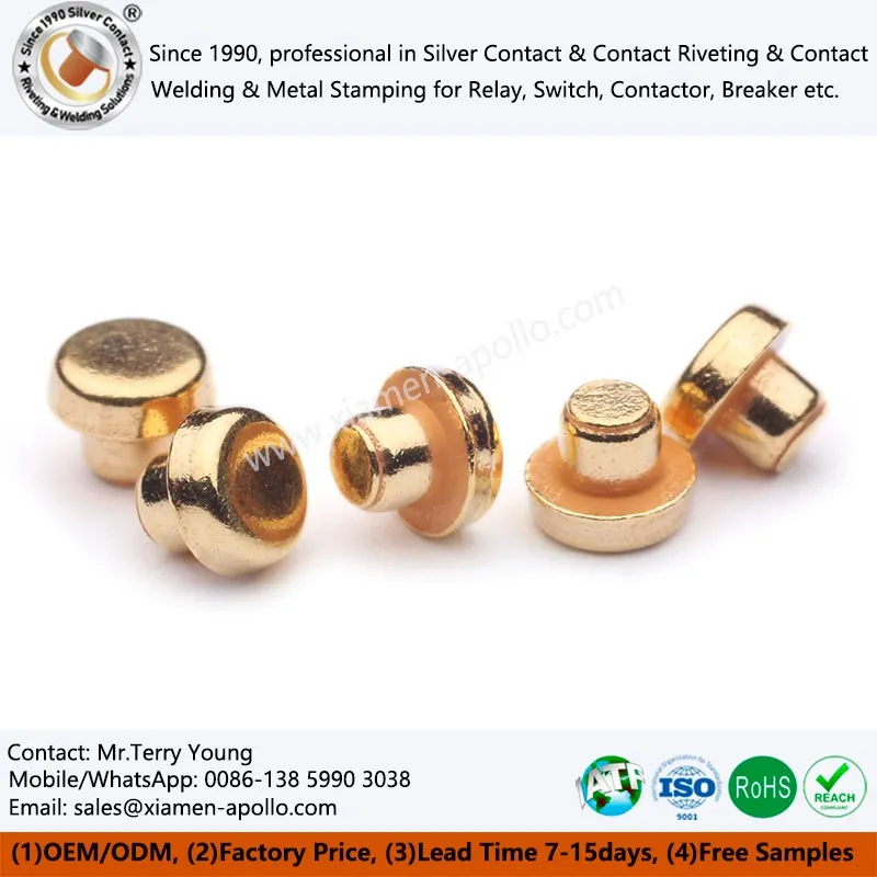 स्वर्ण चढ़ाया हुआ रिवेट्स