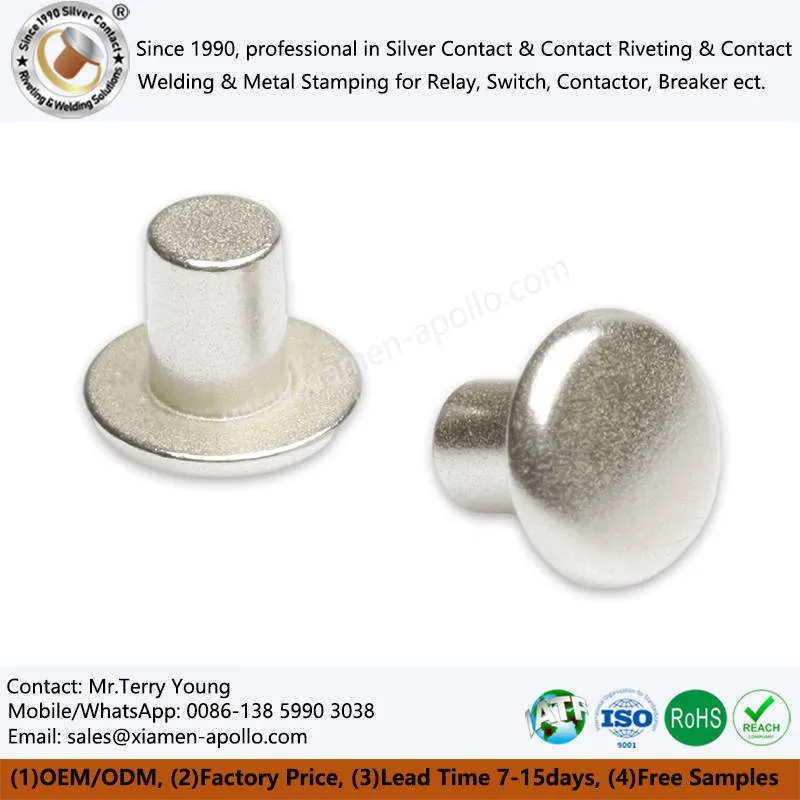 ठोस चांदी संपर्क रिवेट