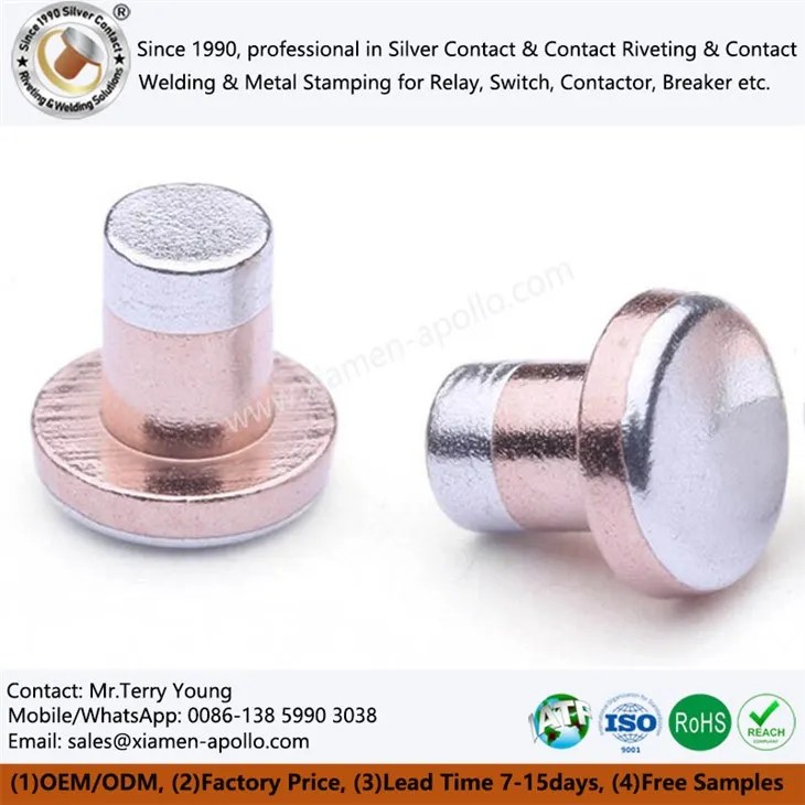ट्रिमेटल सिल्वर कॉन्टैक्ट रिवेट्स